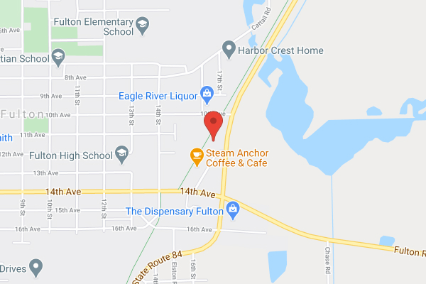 Map of Fulton, Illinois showing Fulton Dental Associates at 1130 17th Street